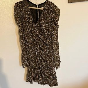 Sexy long Sleeve Dress with Ruching